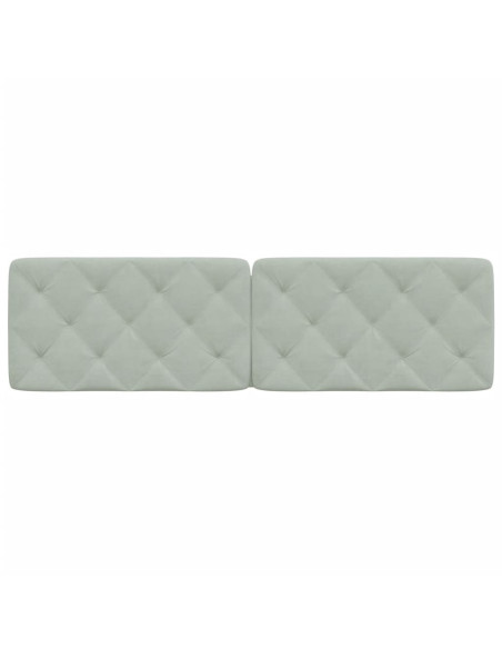 Cuscino Testiera Grigio Chiaro 183 cm in Velluto
