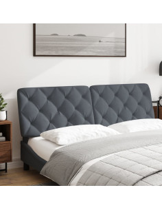 Cuscino Testiera Grigio Scuro 152 cm in Velluto 2