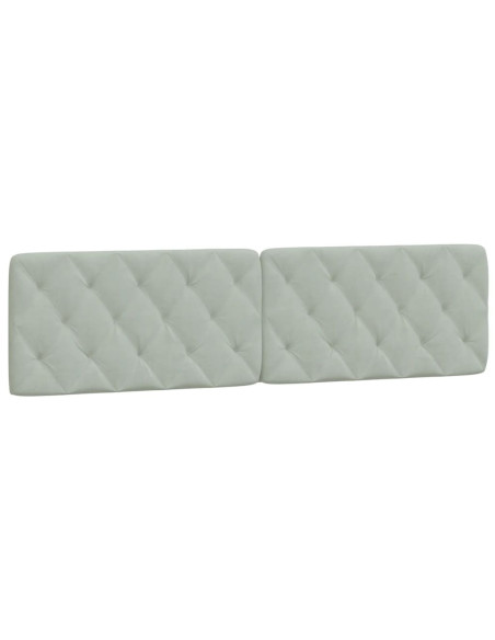 Cuscino Testiera Grigio Chiaro 193 cm in Velluto
