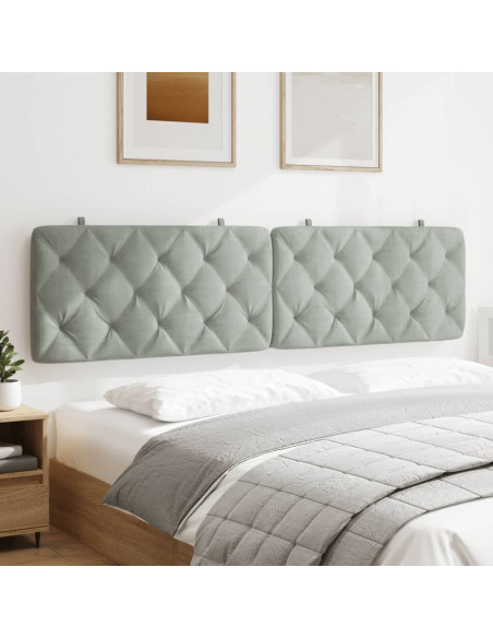 Cuscino Testiera Grigio Chiaro 193 cm in Velluto
