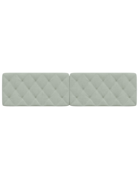Cuscino Testiera Grigio Chiaro 193 cm in Velluto