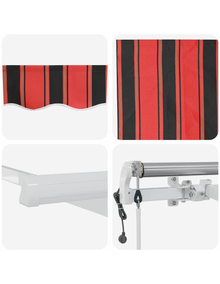 Tenda Retrattile Rigato Arancione e Marrone 400 × 300 cm Tessuto