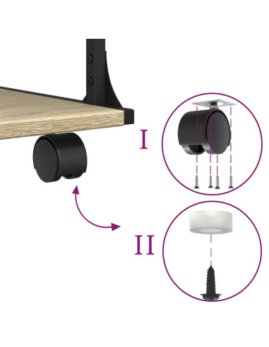 Supporto Stampante 2 Piani Rovere Sonoma 41x28x33,5 Multistrato