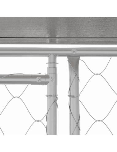 Gabbia per Cani con Tetto Argento 600 x 200 x 258 cm