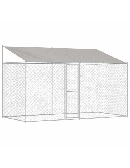 Gabbia per cani Argento 400 x 200 x 256 cm Acciaio zincato
