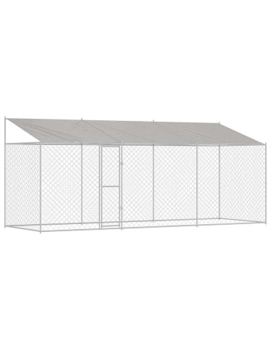 Gabbia per Cani con Tetto Argento 600 x 200 x 258 cm