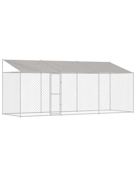 Gabbia per Cani con Tetto Argento 600 x 200 x 258 cm