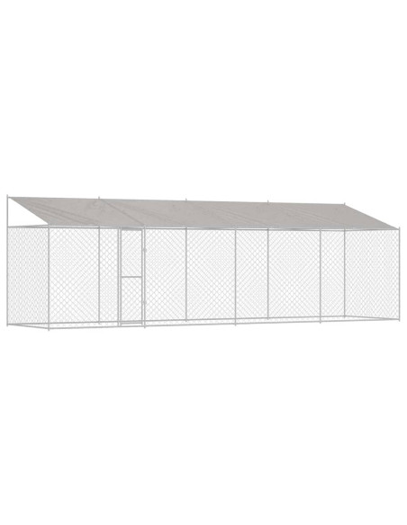 Gabbia per Cani con Tetto Argento 800 x 200 x 258 cm
