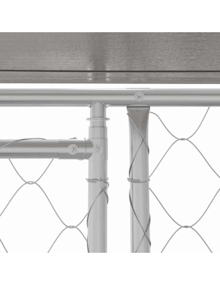Gabbia per Cani con Tetto Argento 800 x 200 x 258 cm