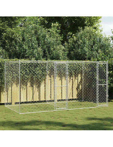 Gabbia per cani Argento 400 x 200 x 200 cm Acciaio zincato