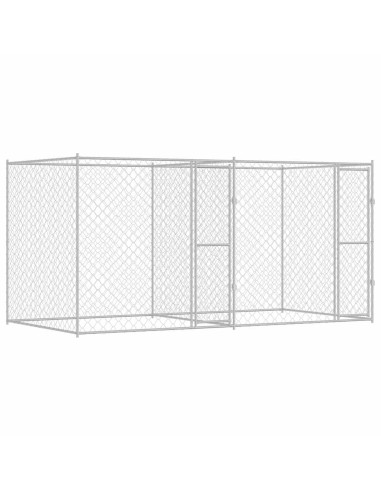 Gabbia per cani Argento 400 x 200 x 200 cm Acciaio zincato