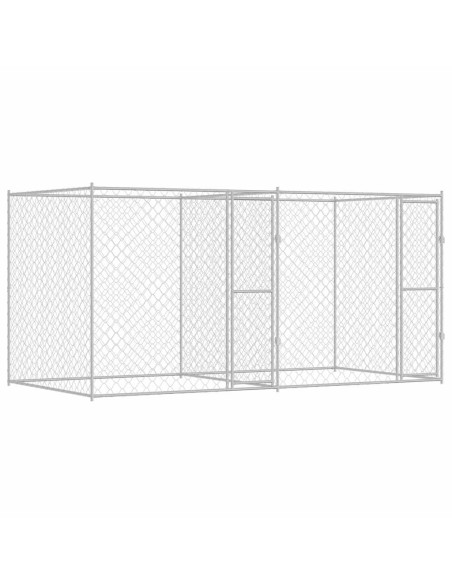Gabbia per cani Argento 400 x 200 x 200 cm Acciaio zincato