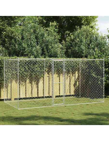 Gabbia per cani Argento 400 x 200 x 200 cm Acciaio zincato