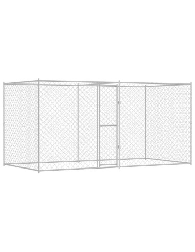 Gabbia per cani Argento 400 x 200 x 200 cm Acciaio zincato