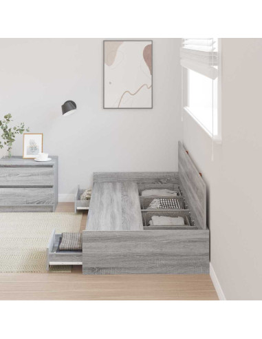 Struttura del letto con testiera Grigio Sonoma 100 x 200 cm