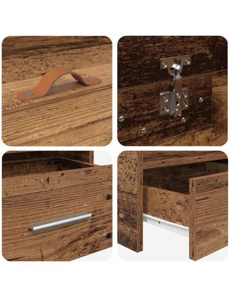 Struttura letto con contenitore Legno vecchio 80 x 200 cm