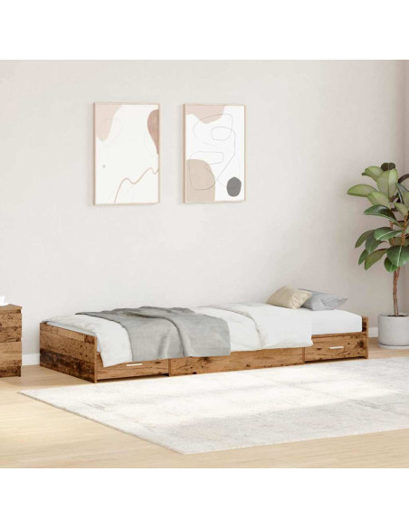 Struttura letto con contenitore Legno vecchio 80 x 200 cm