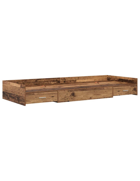 Struttura letto con contenitore Legno vecchio 80 x 200 cm