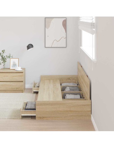 Struttura del letto Rovere Sonoma 70 x 190 cm Legno multistrato
