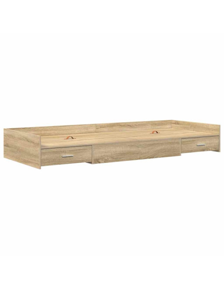 Struttura letto con contenitore Rovere Sonoma 75 x 190 cm