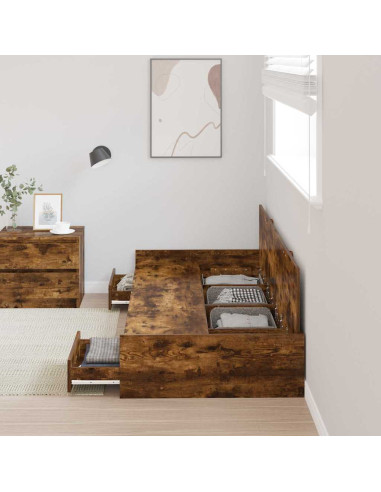 Struttura del letto Rovere fumé 70 x 190 cm Legno multistrato