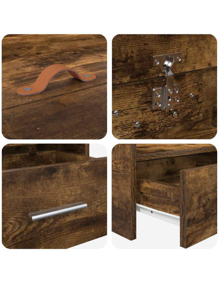 Struttura letto con contenitore Legno vecchio 75 x 190 cm