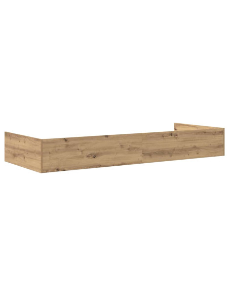 Struttura letto con contenitore Rovere artigianale 75 x 190 cm