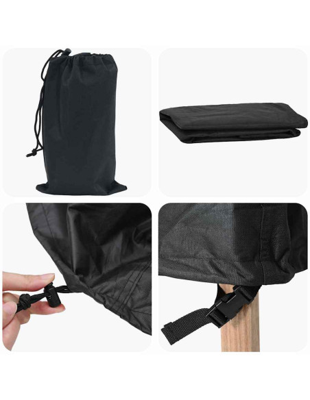 Copertura per mobili da esterno Nero 305 x 190 x 85 cm 600D