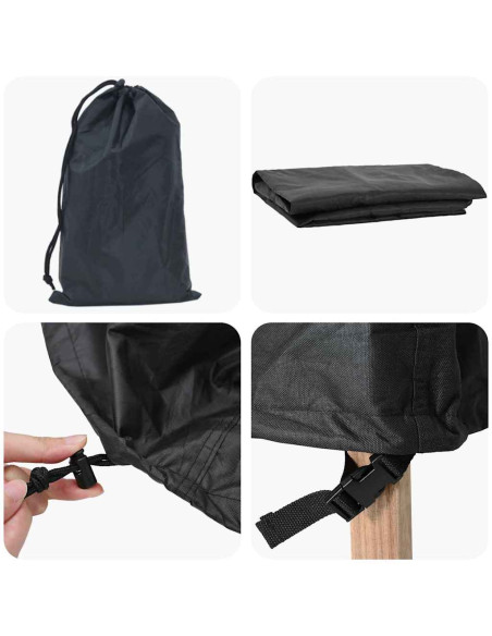 Copertura per mobili da esterno Nero 315 x 180 x 74 cm 210D