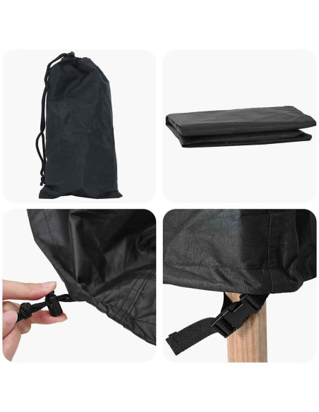 Copertura per mobili da esterno Nero 350 x 260 x 90 cm 420D