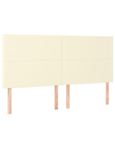 Testiera 4 pz Crema 80x5x78/88 cm in Similpelle 2