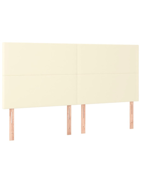 Testiera 4 pz Crema 80x5x78/88 cm in Similpelle