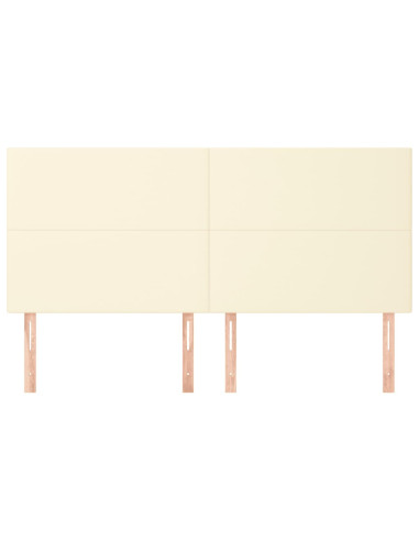 Testiera 4 pz Crema 80x5x78/88 cm in Similpelle