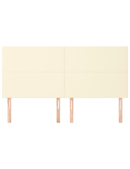 Testiera 4 pz Crema 80x5x78/88 cm in Similpelle