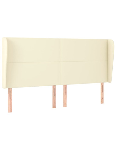 Testiera ad Orecchio Crema 163x23x118/128 cm in Similpelle