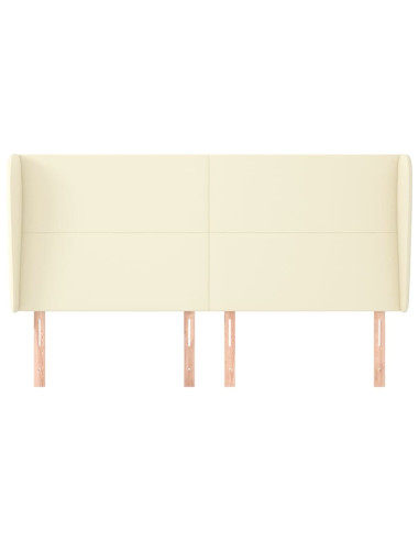 Testiera ad Orecchio Crema 163x23x118/128 cm in Similpelle