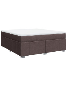 Giroletto a Molle con Materasso Marrone Scuro 180x200cm Tessuto