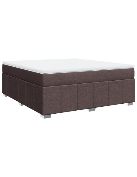 Giroletto a Molle con Materasso Marrone Scuro 180x200cm Tessuto