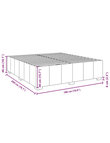 Giroletto a Molle con Materasso Marrone Scuro 180x200cm Tessuto