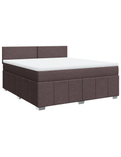 Giroletto a Molle con Materasso Marrone Scuro 180x200cm Tessuto