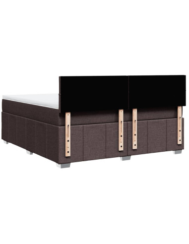 Giroletto a Molle con Materasso Marrone Scuro 180x200cm Tessuto