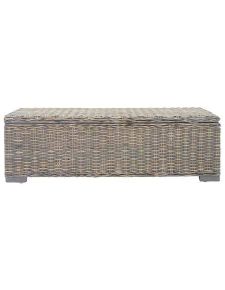 Portaoggetti Grigio 110cm Rattan Kubu Naturale e Massello Mogano