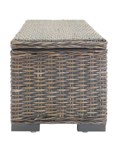 Portaoggetti Grigio 110cm Rattan Kubu Naturale e Massello Mogano