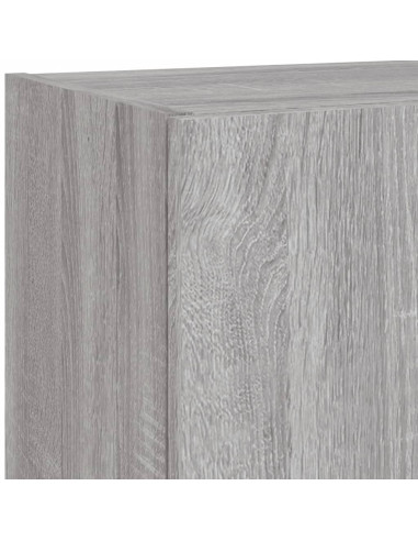 Mobili TV a Muro con LED 5pz Grigio Sonoma in Legno Multistrato