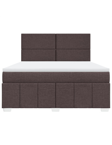 Giroletto a Molle con Materasso Marrone Scuro 180x200cm Tessuto