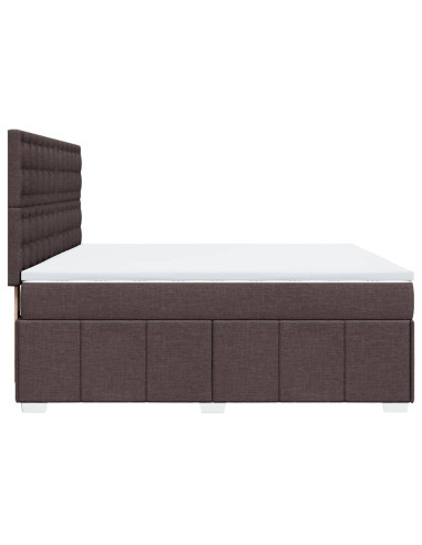 Giroletto a Molle con Materasso Marrone Scuro 180x200cm Tessuto