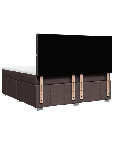 Giroletto a Molle con Materasso Marrone Scuro 180x200cm Tessuto