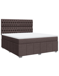 Giroletto a Molle con Materasso Marrone Scuro 180x200cm Tessuto