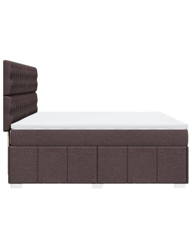 Giroletto a Molle con Materasso Marrone Scuro 180x200cm Tessuto