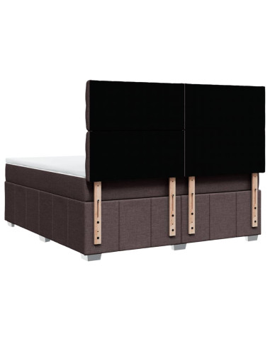 Giroletto a Molle con Materasso Marrone Scuro 180x200cm Tessuto